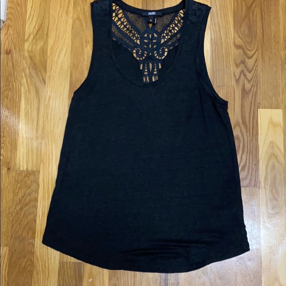 PAIGE black linen tank